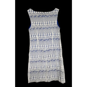 RN Studio Blue Underlay White Knitted Shift Dress 12